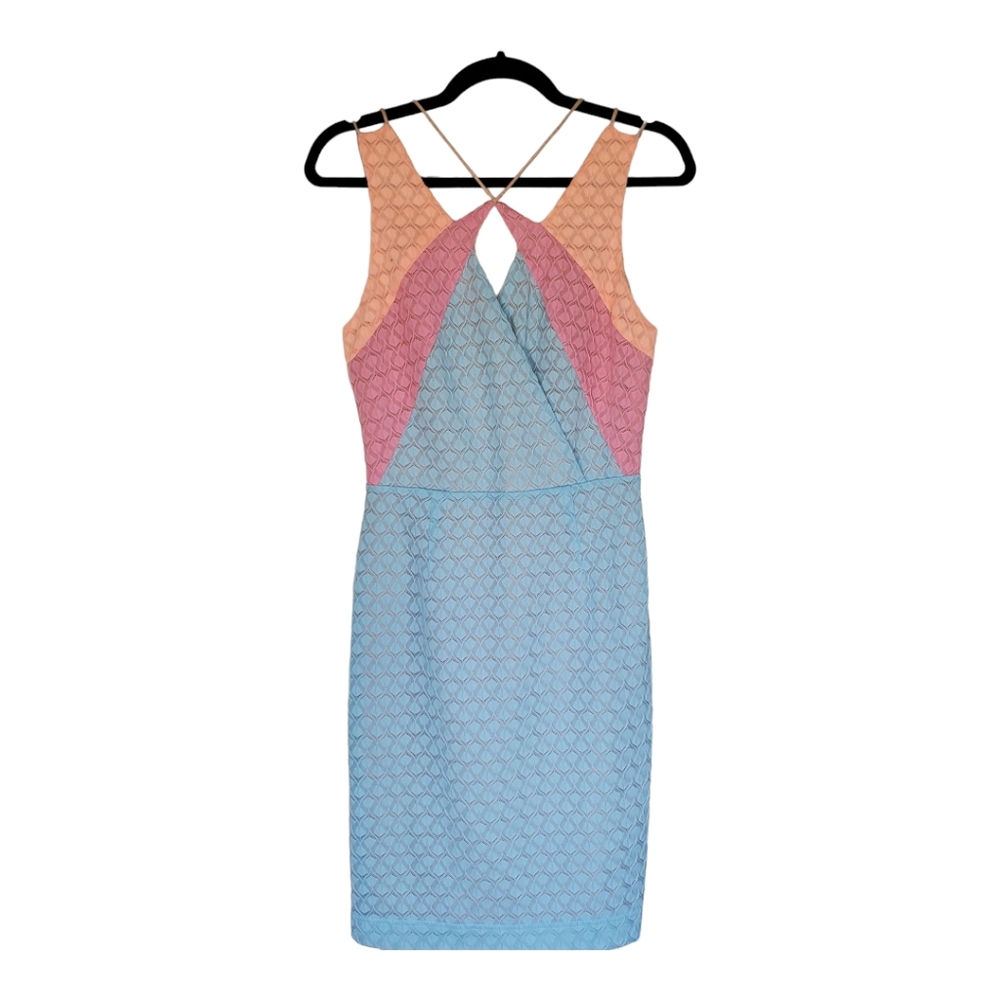 Greylin Size S Pink Pastels Multi Spaghetti Strap Cutout Flirty Date Night Dress